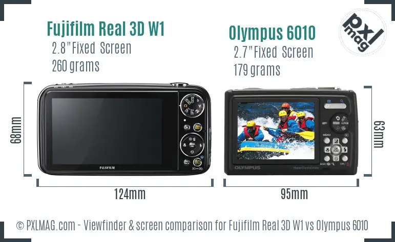 Fujifilm Real 3D W1 vs Olympus 6010 Screen and Viewfinder comparison Fujifilm Real 3D W1 vs Olympus 6010 Screen and Viewfinder comparison