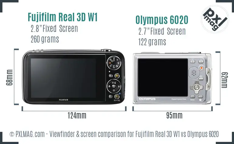 Fujifilm Real 3D W1 vs Olympus 6020 Screen and Viewfinder comparison