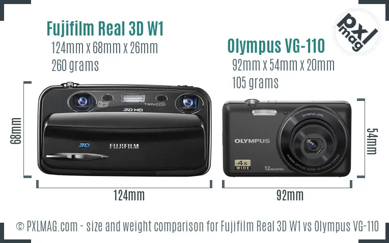 Fujifilm Real 3D W1 vs Olympus VG-110 size comparison