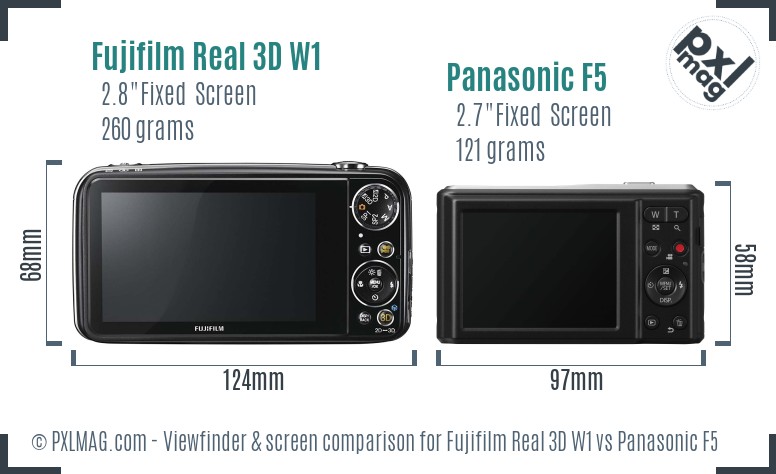 Fujifilm Real 3D W1 vs Panasonic F5 Screen and Viewfinder comparison
