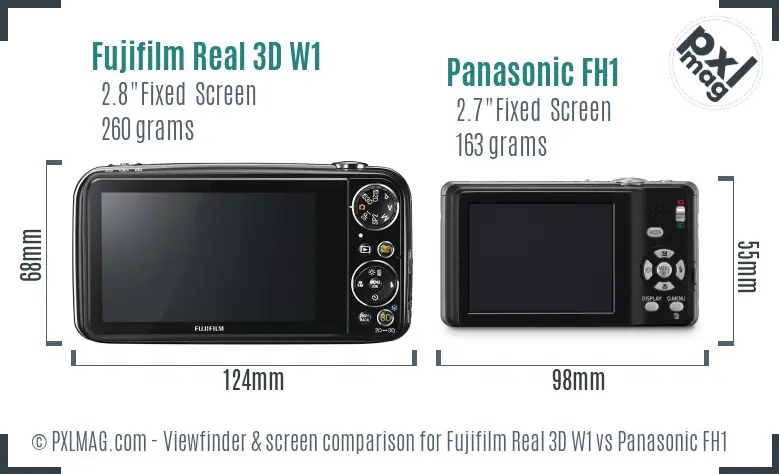 Fujifilm Real 3D W1 vs Panasonic FH1 Screen and Viewfinder comparison