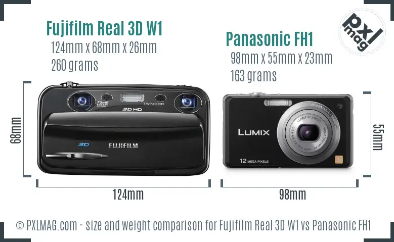 Fujifilm Real 3D W1 vs Panasonic FH1 size comparison Fujifilm Real 3D W1 vs Panasonic FH1 size comparison