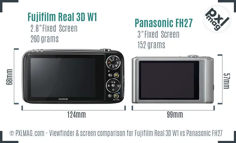 Fujifilm Real 3D W1 vs Panasonic FH27 Screen and Viewfinder comparison