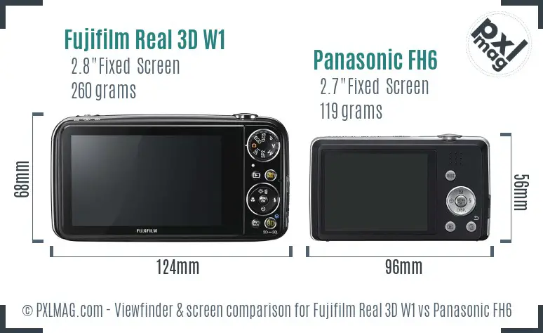 Fujifilm Real 3D W1 vs Panasonic FH6 Screen and Viewfinder comparison