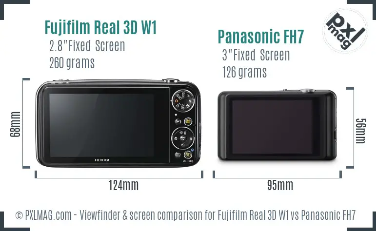 Fujifilm Real 3D W1 vs Panasonic FH7 Screen and Viewfinder comparison Fujifilm Real 3D W1 vs Panasonic FH7 Screen and Viewfinder comparison