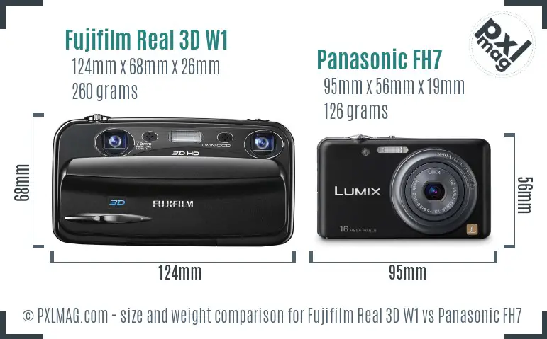 Fujifilm Real 3D W1 vs Panasonic FH7 size comparison Fujifilm Real 3D W1 vs Panasonic FH7 size comparison
