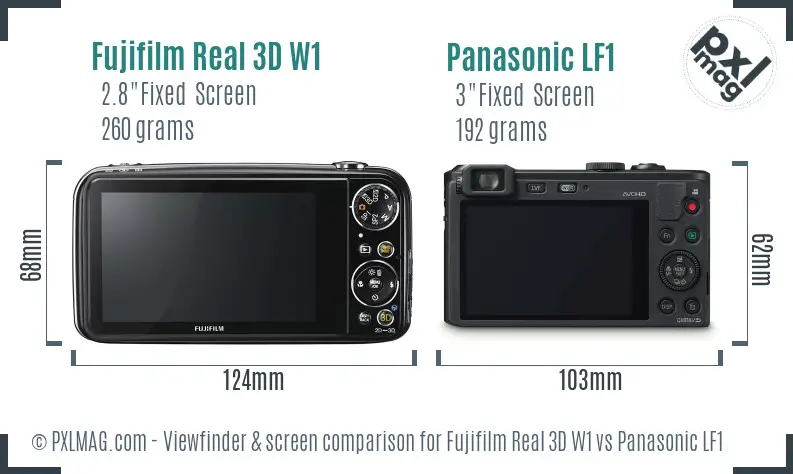 Fujifilm Real 3D W1 vs Panasonic LF1 Screen and Viewfinder comparison Fujifilm Real 3D W1 vs Panasonic LF1 Screen and Viewfinder comparison