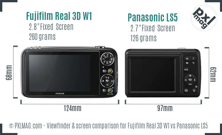 Fujifilm Real 3D W1 vs Panasonic LS5 Screen and Viewfinder comparison