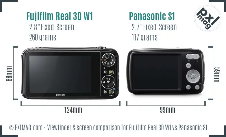 Fujifilm Real 3D W1 vs Panasonic S1 Screen and Viewfinder comparison