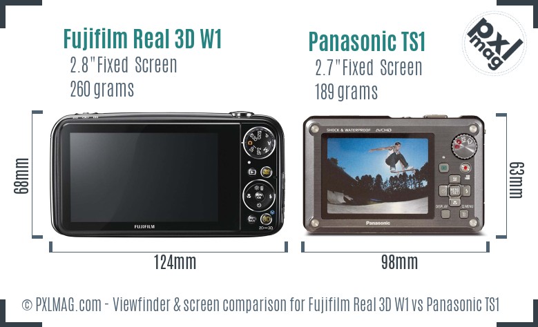 Fujifilm Real 3D W1 vs Panasonic TS1 Screen and Viewfinder comparison