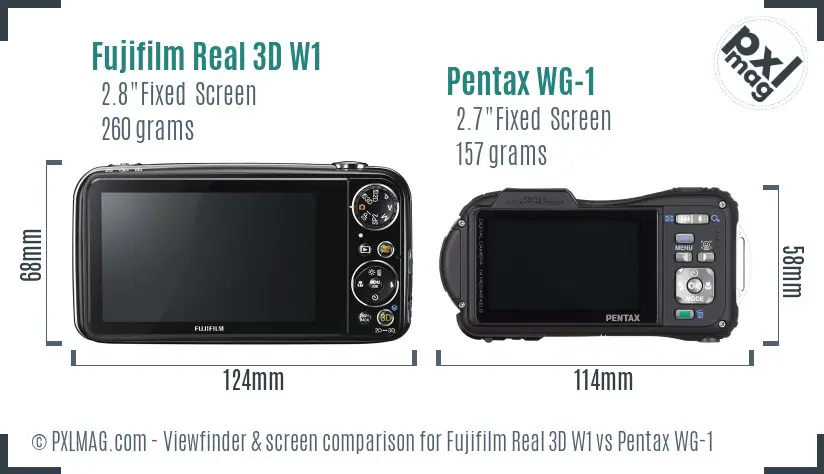 Fujifilm Real 3D W1 vs Pentax WG-1 Screen and Viewfinder comparison