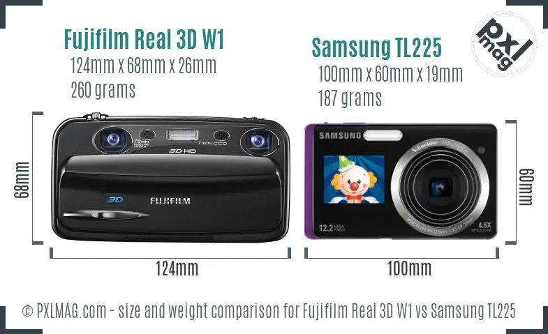 Fujifilm Real 3D W1 vs Samsung TL225 size comparison Fujifilm Real 3D W1 vs Samsung TL225 size comparison