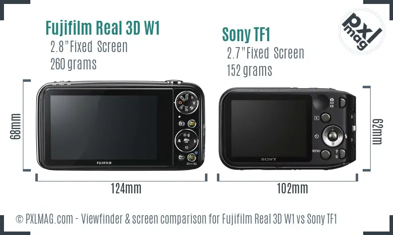 Fujifilm Real 3D W1 vs Sony TF1 Screen and Viewfinder comparison