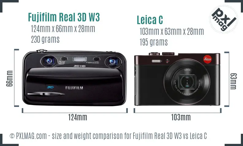 Fujifilm Real 3D W3 vs Leica C size comparison Fujifilm Real 3D W3 vs Leica C size comparison