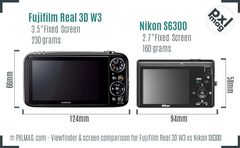 Fujifilm Real 3D W3 vs Nikon S6300 Screen and Viewfinder comparison Fujifilm Real 3D W3 vs Nikon S6300 Screen and Viewfinder comparison