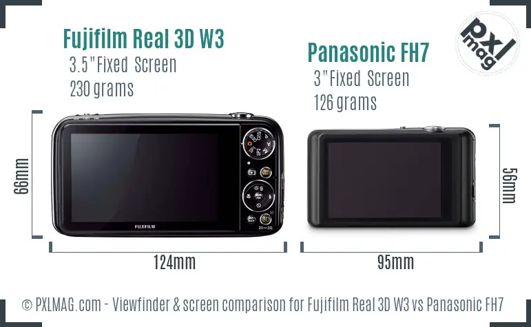 Fujifilm Real 3D W3 vs Panasonic FH7 Screen and Viewfinder comparison