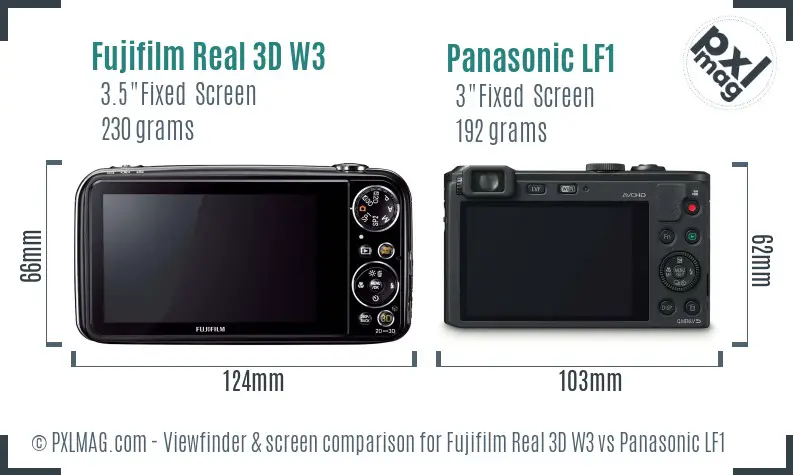 Fujifilm Real 3D W3 vs Panasonic LF1 Screen and Viewfinder comparison