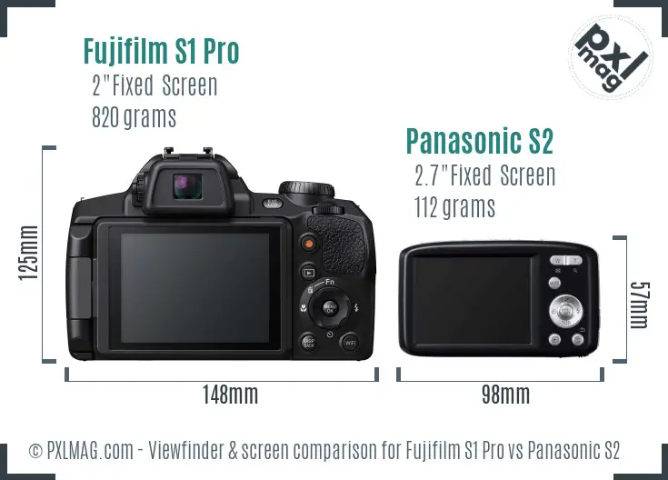 Fujifilm S1 Pro vs Panasonic S2 Screen and Viewfinder comparison