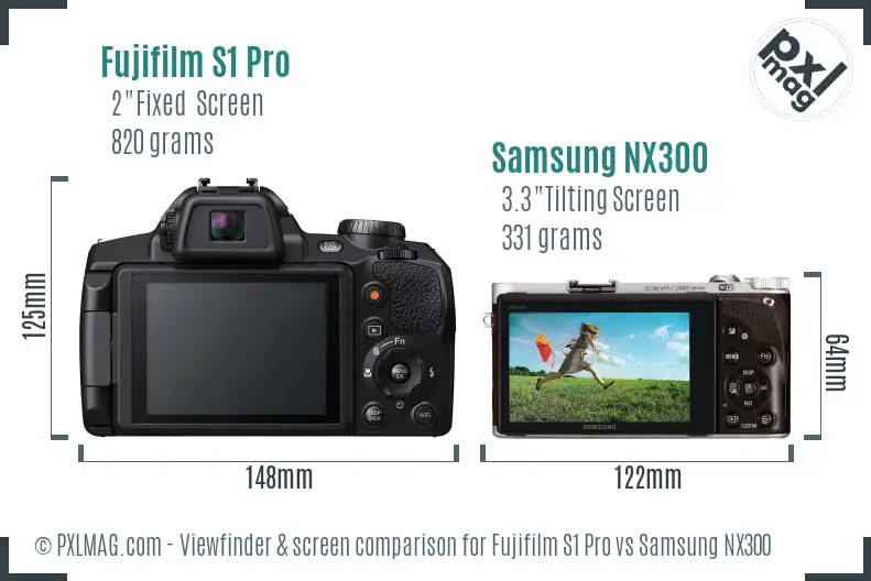 Fujifilm S1 Pro vs Samsung NX300 Screen and Viewfinder comparison Fujifilm S1 Pro vs Samsung NX300 Screen and Viewfinder comparison
