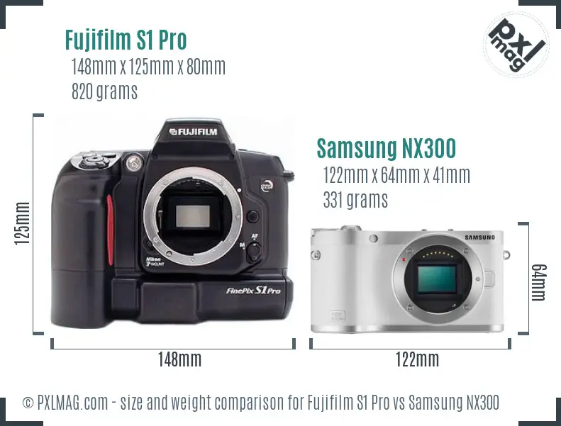 Fujifilm S1 Pro vs Samsung NX300 size comparison Fujifilm S1 Pro vs Samsung NX300 size comparison