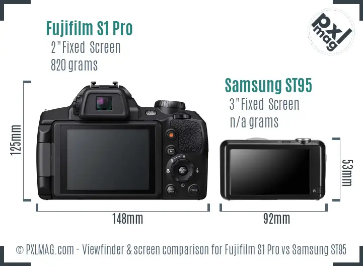 Fujifilm S1 Pro vs Samsung ST95 Screen and Viewfinder comparison Fujifilm S1 Pro vs Samsung ST95 Screen and Viewfinder comparison