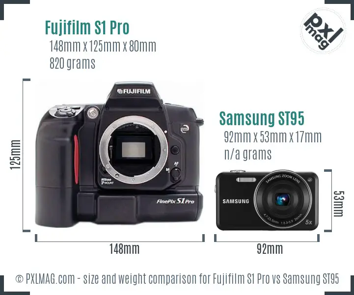 Fujifilm S1 Pro vs Samsung ST95 size comparison Fujifilm S1 Pro vs Samsung ST95 size comparison