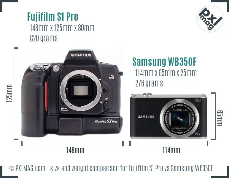 Fujifilm S1 Pro vs Samsung WB350F size comparison Fujifilm S1 Pro vs Samsung WB350F size comparison
