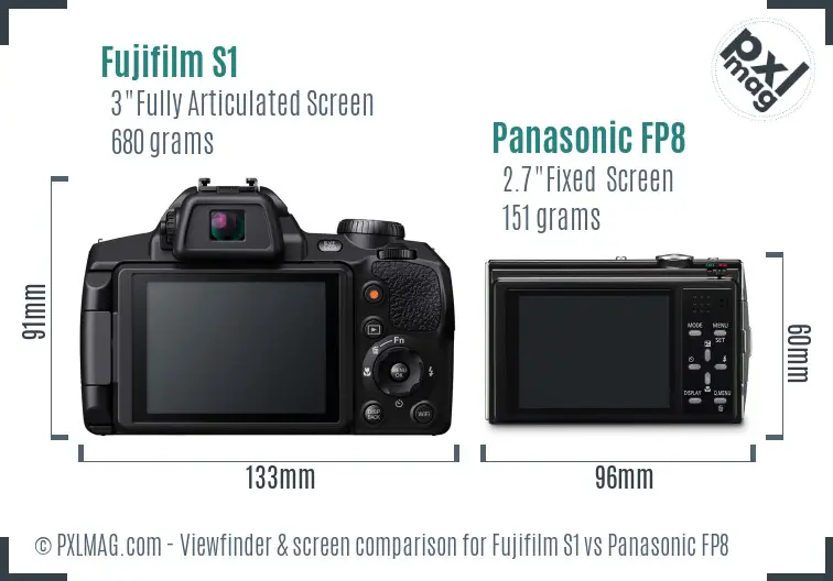 Fujifilm S1 vs Panasonic FP8 Screen and Viewfinder comparison