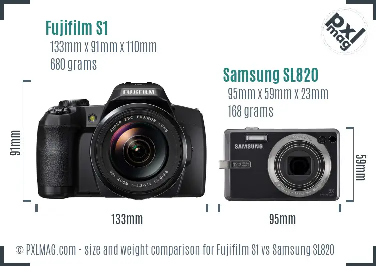 Fujifilm S1 vs Samsung SL820 size comparison Fujifilm S1 vs Samsung SL820 size comparison