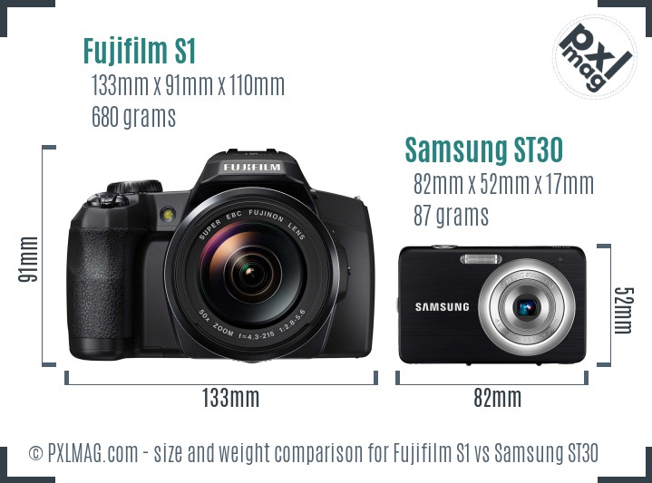 Fujifilm S1 vs Samsung ST30 size comparison Fujifilm S1 vs Samsung ST30 size comparison
