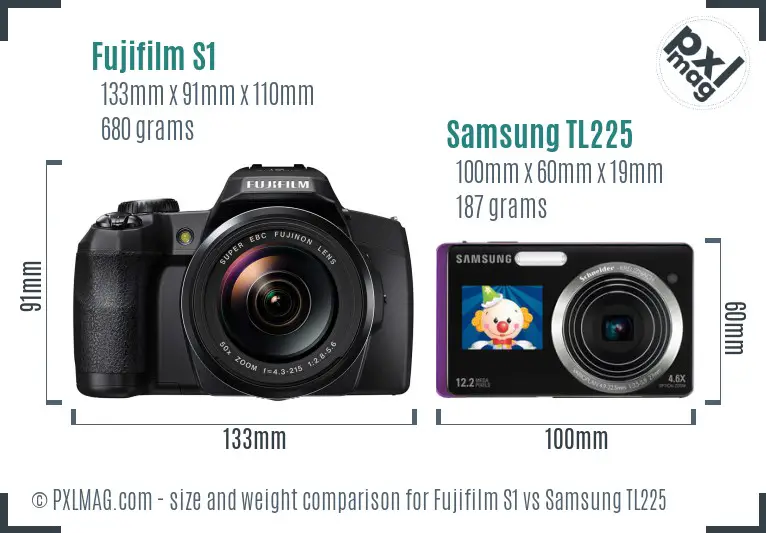 Fujifilm S1 vs Samsung TL225 size comparison Fujifilm S1 vs Samsung TL225 size comparison