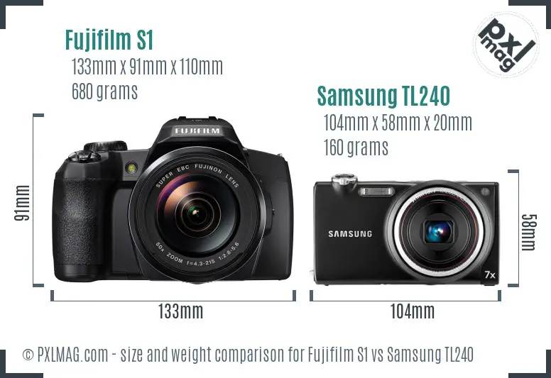 Fujifilm S1 vs Samsung TL240 size comparison Fujifilm S1 vs Samsung TL240 size comparison