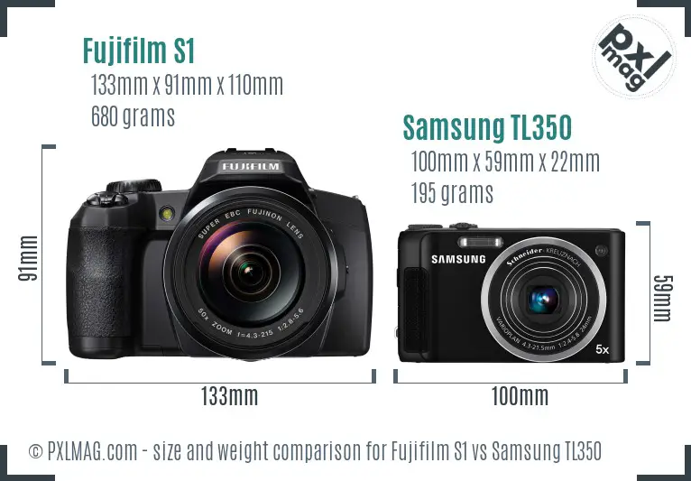 Fujifilm S1 vs Samsung TL350 size comparison Fujifilm S1 vs Samsung TL350 size comparison