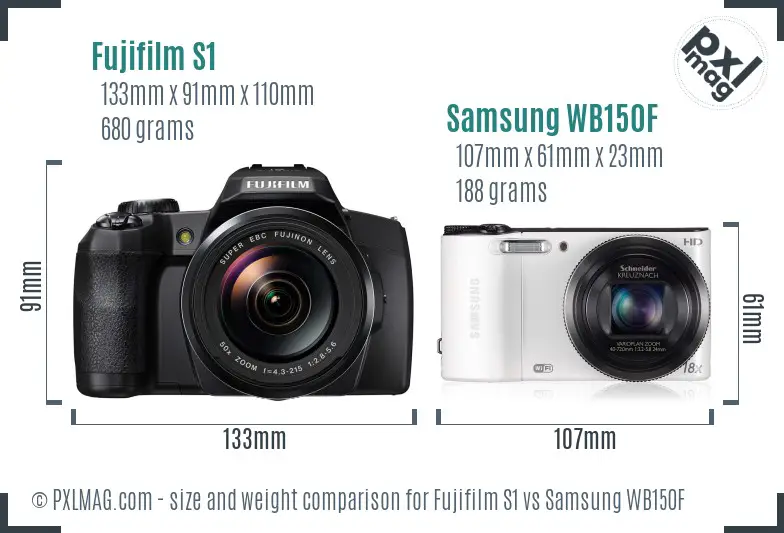 Fujifilm S1 vs Samsung WB150F size comparison Fujifilm S1 vs Samsung WB150F size comparison