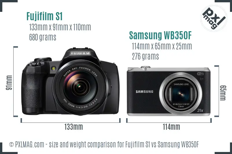 Fujifilm S1 vs Samsung WB350F size comparison