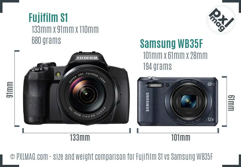 Fujifilm S1 vs Samsung WB35F size comparison Fujifilm S1 vs Samsung WB35F size comparison