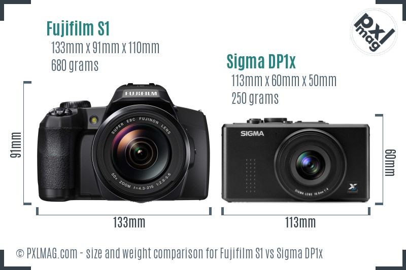 Fujifilm S1 vs Sigma DP1x size comparison Fujifilm S1 vs Sigma DP1x size comparison