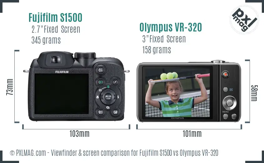 Fujifilm S1500 vs Olympus VR-320 Screen and Viewfinder comparison Fujifilm S1500 vs Olympus VR-320 Screen and Viewfinder comparison