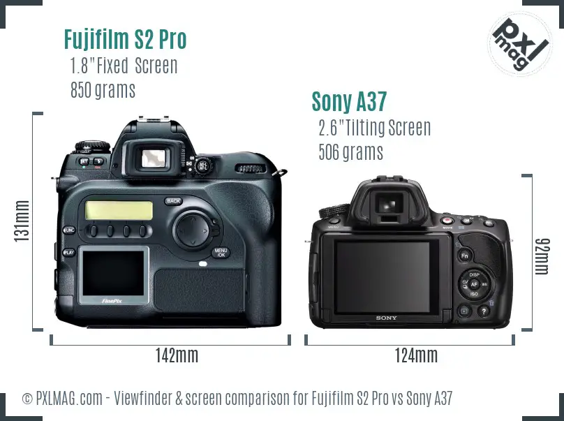 Fujifilm S2 Pro vs Sony A37 Screen and Viewfinder comparison Fujifilm S2 Pro vs Sony A37 Screen and Viewfinder comparison