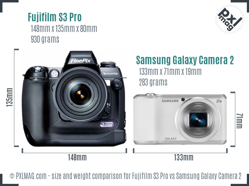 Fujifilm S3 Pro vs Samsung Galaxy Camera 2 size comparison Fujifilm S3 Pro vs Samsung Galaxy Camera 2 size comparison