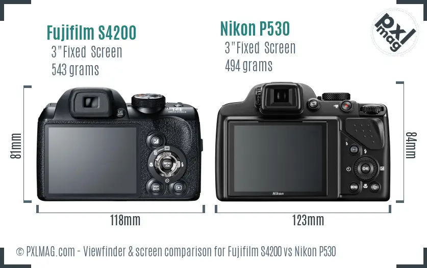 Fujifilm S4200 vs Nikon P530 Screen and Viewfinder comparison Fujifilm S4200 vs Nikon P530 Screen and Viewfinder comparison