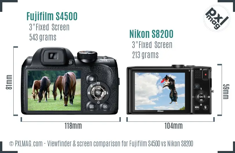 Fujifilm S4500 vs Nikon S8200 Screen and Viewfinder comparison Fujifilm S4500 vs Nikon S8200 Screen and Viewfinder comparison