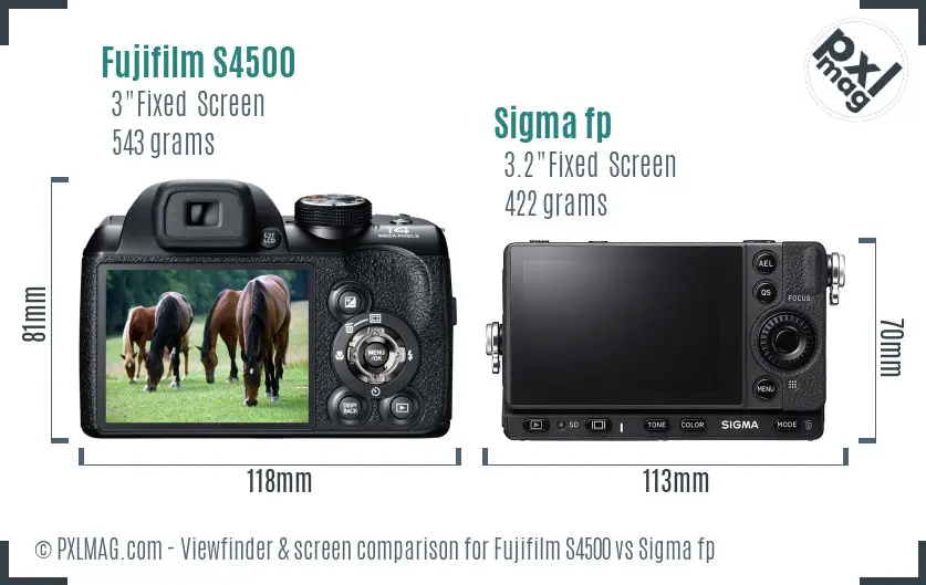 Fujifilm S4500 vs Sigma fp Screen and Viewfinder comparison Fujifilm S4500 vs Sigma fp Screen and Viewfinder comparison