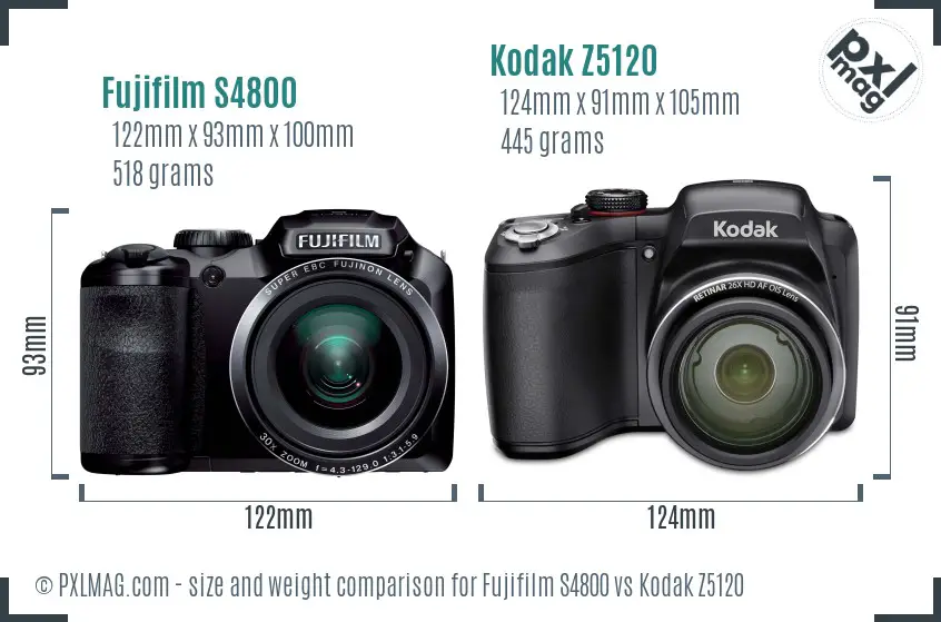 Fujifilm S4800 vs Kodak Z5120 size comparison Fujifilm S4800 vs Kodak Z5120 size comparison