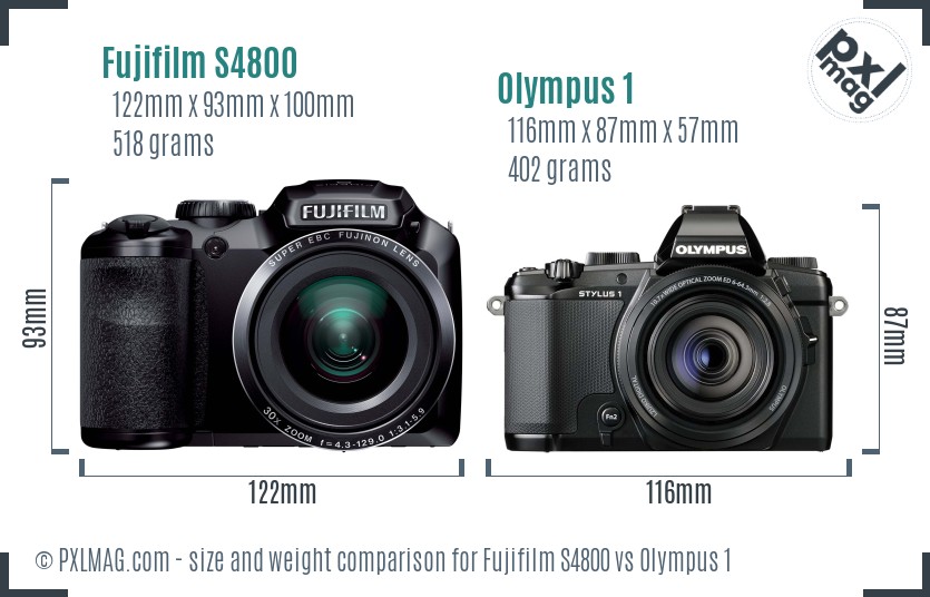 Fujifilm S4800 vs Olympus 1 size comparison Fujifilm S4800 vs Olympus 1 size comparison