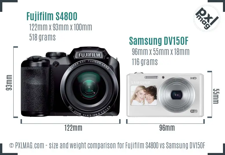 Fujifilm S4800 vs Samsung DV150F size comparison Fujifilm S4800 vs Samsung DV150F size comparison