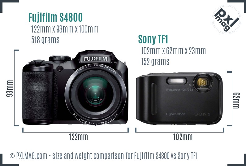Fujifilm S4800 vs Sony TF1 size comparison Fujifilm S4800 vs Sony TF1 size comparison
