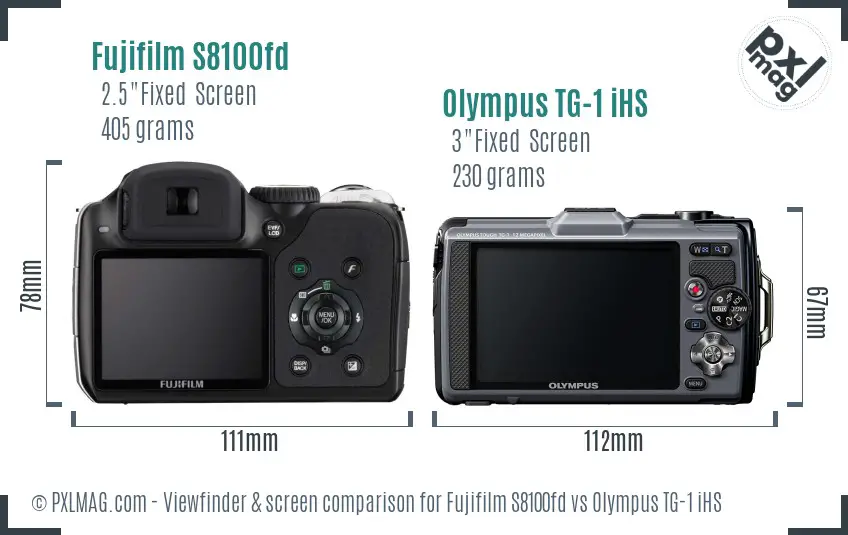 Fujifilm S8100fd vs Olympus TG-1 iHS Screen and Viewfinder comparison Fujifilm S8100fd vs Olympus TG-1 iHS Screen and Viewfinder comparison