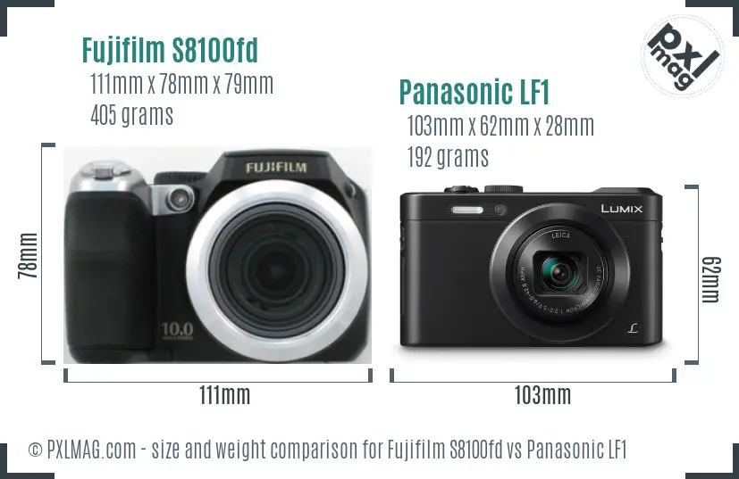 Fujifilm S8100fd vs Panasonic LF1 size comparison Fujifilm S8100fd vs Panasonic LF1 size comparison