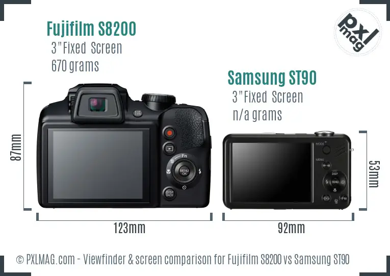Fujifilm S8200 vs Samsung ST90 Screen and Viewfinder comparison Fujifilm S8200 vs Samsung ST90 Screen and Viewfinder comparison